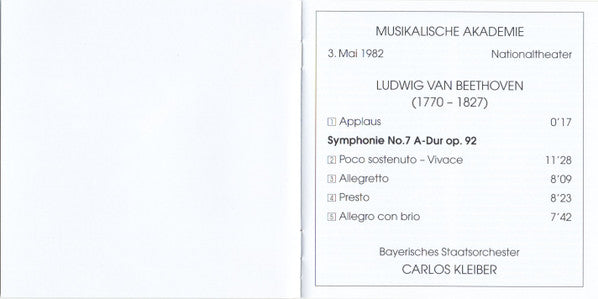 Ludwig van Beethoven / Bayerisches Staatsorchester, Carlos Kleiber : Symphonie No. 7 (SACD, Hybrid, Multichannel, Album, RM, Sup)