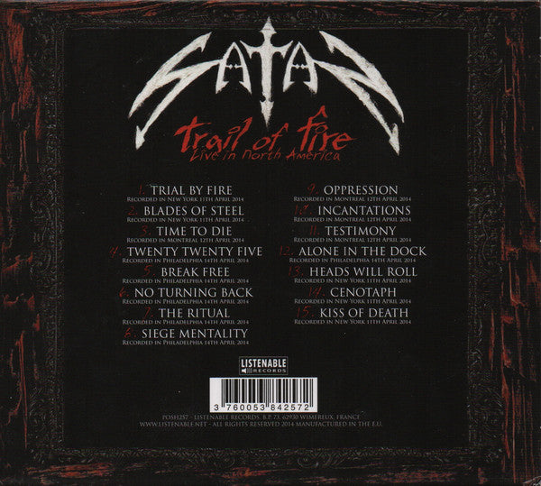 Satan : Trail Of Fire - Live In North America (CD, Album)