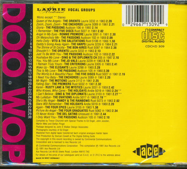 Various : Laurie Vocal Groups - The Doo Wop Sound (CD, Comp, Mono)