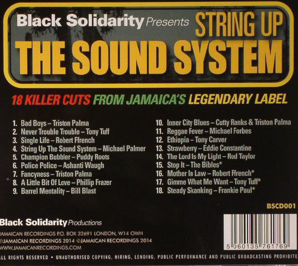 Various : Black Solidarity Presents String Up The Sound System (CD, Comp)