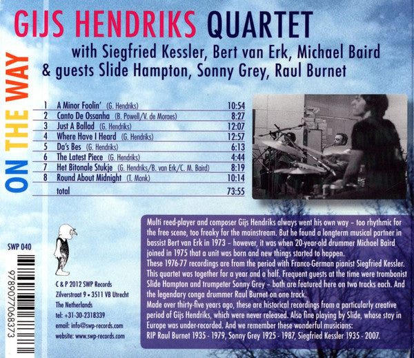 Gijs Hendriks Quartet : On The Way (CD, Album, RM)