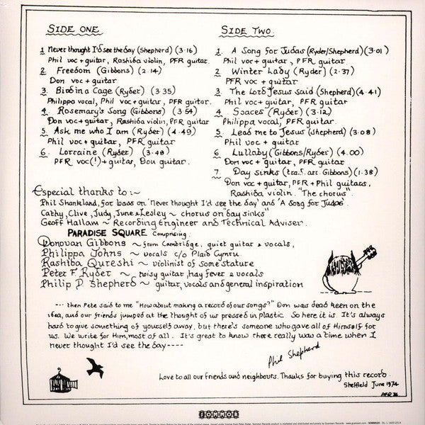 Paradise Square : Never Thought I'd See The Day (LP, Album, RE, RM)