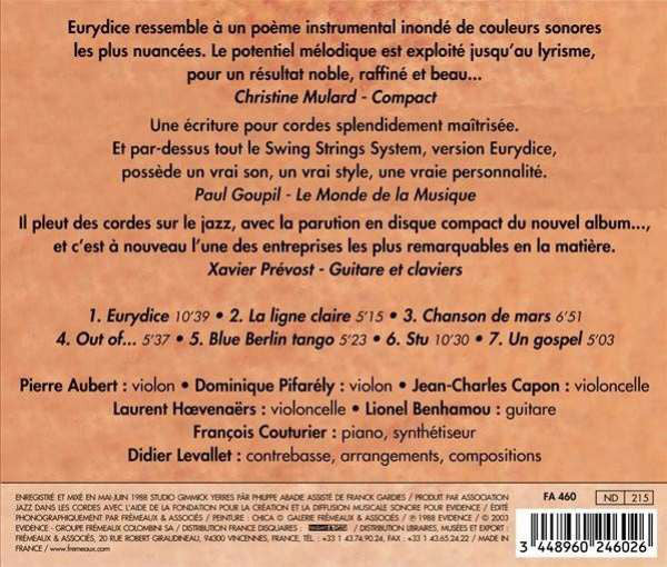 Didier Levallet, Swing Strings System : Eurydice (CD, Album)