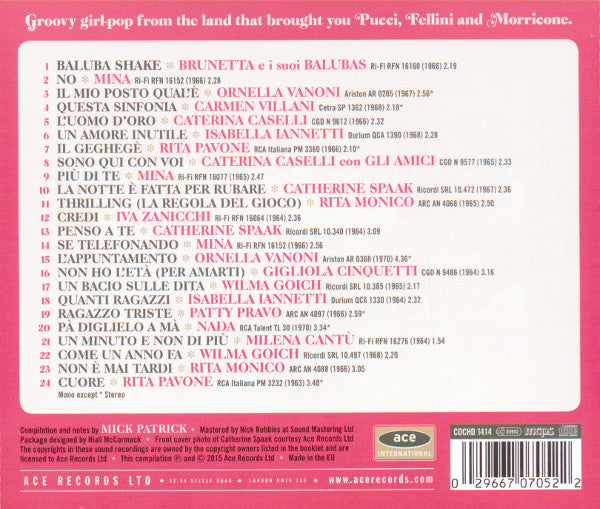 Various : Ciao Bella! (Italian Girl Singers Of The 60s) (CD, Comp, RM)
