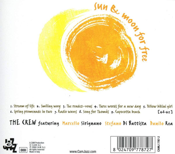 The Crew (4) Featuring Marcello Sirignano, Stefano Di Battista, Danilo Rea : Sun & Moon For Free (CD, Album)