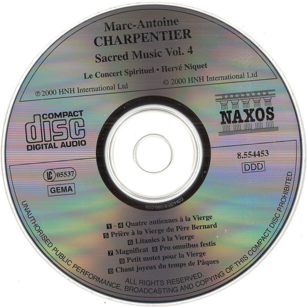 Marc Antoine Charpentier, Le Concert Spirituel, Hervé Niquet : Sacred Music Vol. 4: Motets • Litanies À La Vierge (CD, Album)