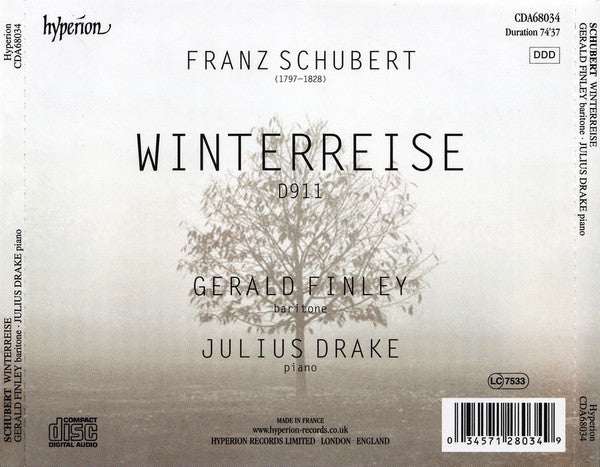 Franz Schubert, Gerald Finley, Julius Drake : Winterreise (CD, Album)