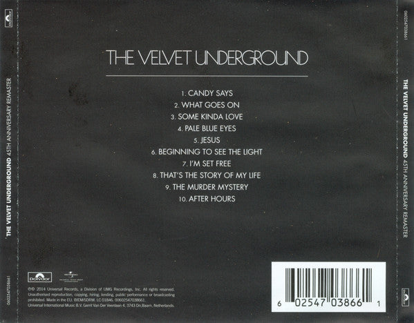 The Velvet Underground : The Velvet Underground (CD, Album, RE, RM, 45t)