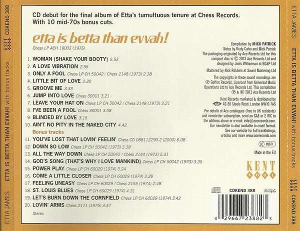 Etta James : Etta Is Betta Than Evvah! (CD, Album, RE, RM)
