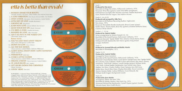 Etta James : Etta Is Betta Than Evvah! (CD, Album, RE, RM)