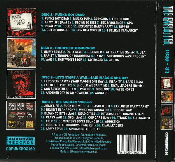 The Exploited : 1980-83 (CD, Album, RE, RM + CD, Album, RE, RM + CD, Album,)