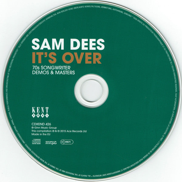 Sam Dees : It's Over (70s Songwriter Demos & Masters) (CD, Comp, Mono)