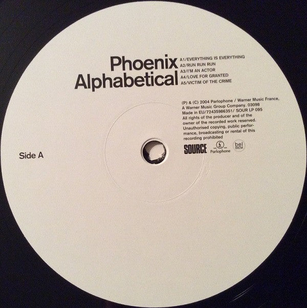 Phoenix : Alphabetical (LP, Album, RE)