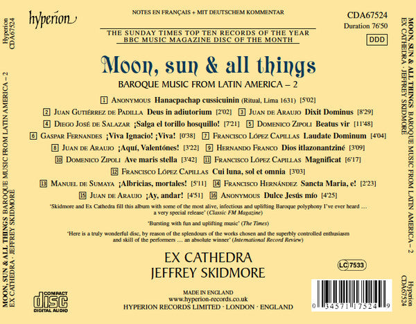 Ex Cathedra (2), Jeffrey Skidmore : Moon, Sun & All Things (Baroque Music From Latin America – 2) (SACD, Hybrid, Multichannel, Quad)