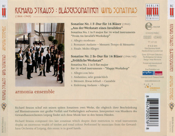 Richard Strauss - Armonia Ensemble : Bläsersonatinen / Wind Sonatinas (CD, Album)