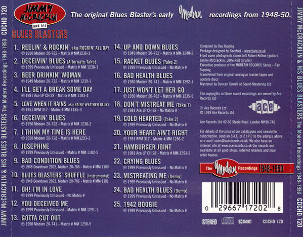Jimmy McCracklin And His Blues Blasters : The Modern Recordings 1948-1950 (CD, Comp)