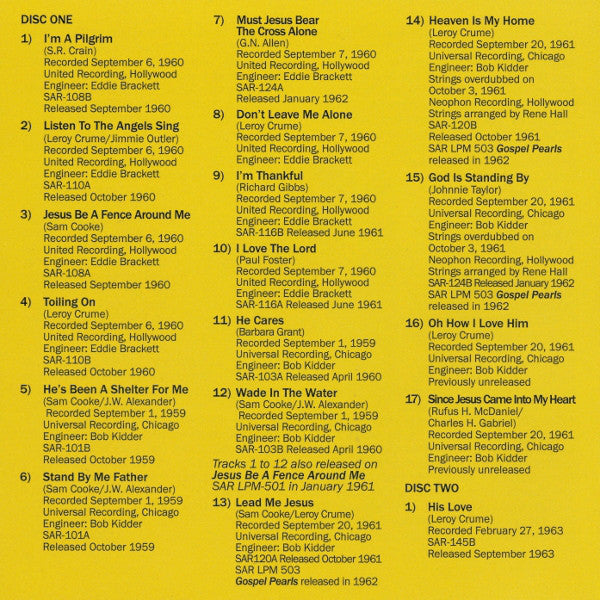 The Soul Stirrers : Joy In My Soul (The Complete SAR Records Recordings] (2xCD, Comp)