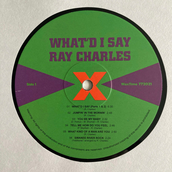 Ray Charles : What'd I Say (LP, Album, Ltd, RE, 180)