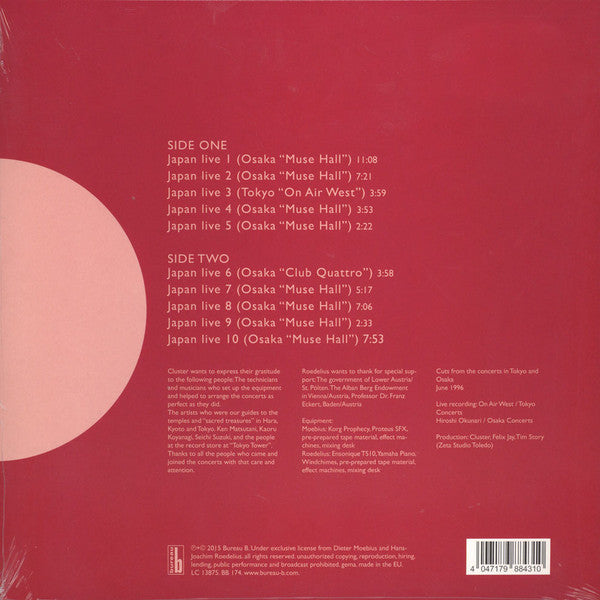 Cluster : Japan Live (LP, Album, RE, 180)