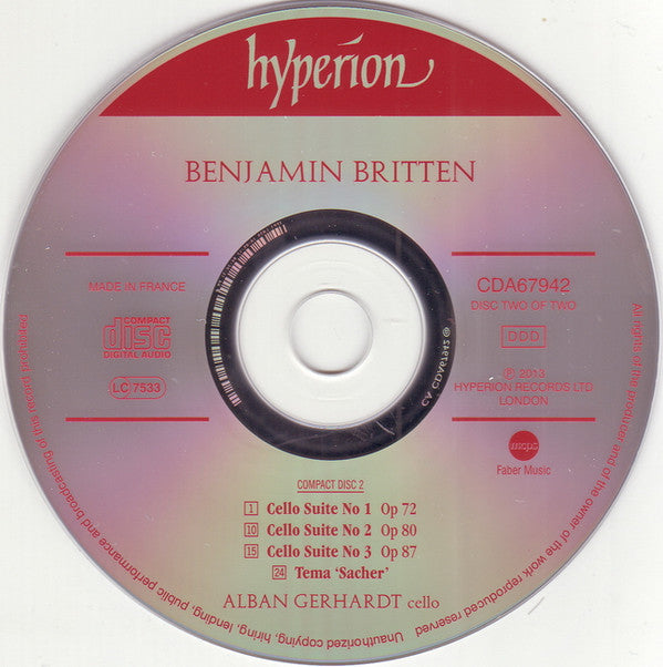 Benjamin Britten – Alban Gerhardt, BBC Scottish Symphony Orchestra, Andrew Manze : Cello Symphony, Cello Sonata & Cello Suites (2xCD)