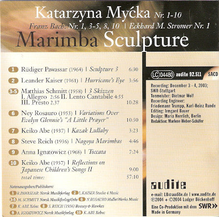 Katarzyna Myćka, Franz Bach, Eckhard Stromer : Marimba Sculpture (SACD, Hybrid, Multichannel, Album)