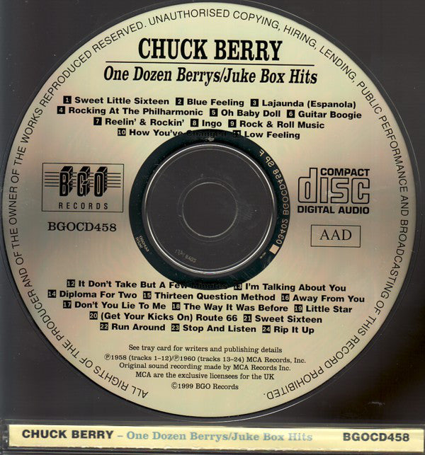 Chuck Berry : One Dozen Berrys / Juke Box Hits  (CD, Comp)