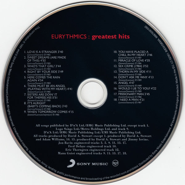 Eurythmics : Greatest Hits (CD, Comp, RE)