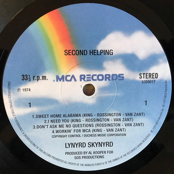 Lynyrd Skynyrd : Second Helping (LP, Album, RE, 180)
