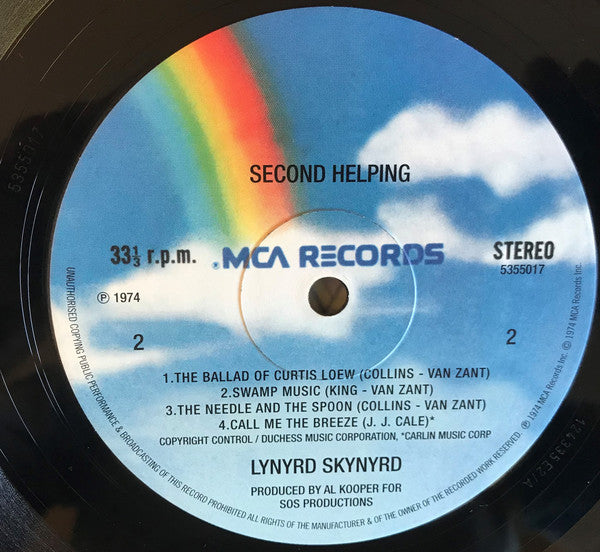 Lynyrd Skynyrd : Second Helping (LP, Album, RE, 180)