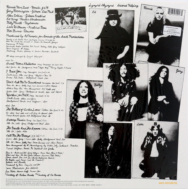 Lynyrd Skynyrd : Second Helping (LP, Album, RE, 180)
