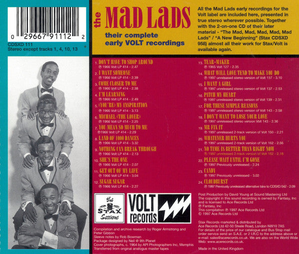 The Mad Lads : Their Complete Early Volt Recordings (CD, Comp)