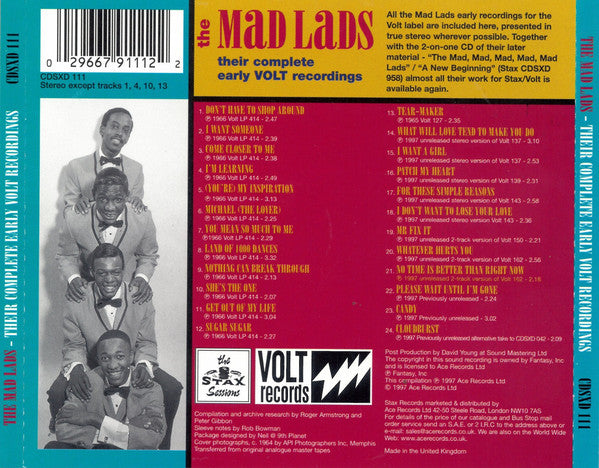 The Mad Lads : Their Complete Early Volt Recordings (CD, Comp)