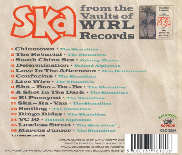 Various : Ska From The Vaults Of WIRL Records (CD, Comp)