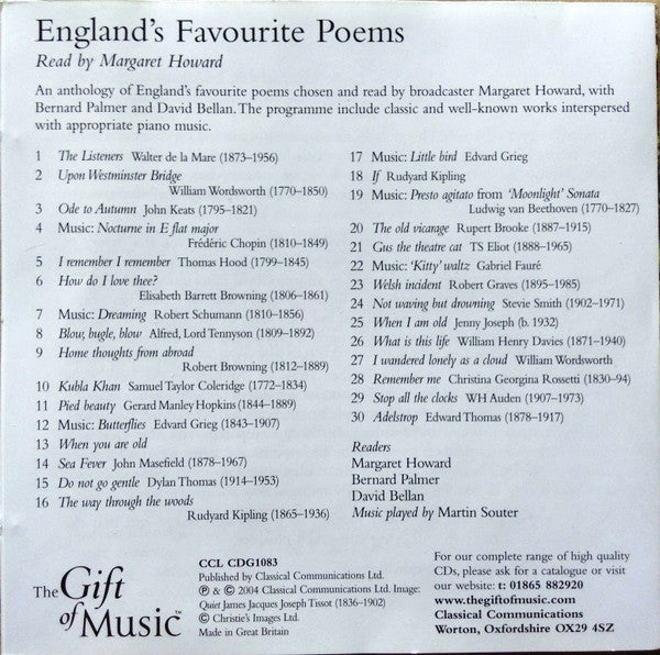 Margaret Howard (2) : England's Favourite Poems (CD, Album)