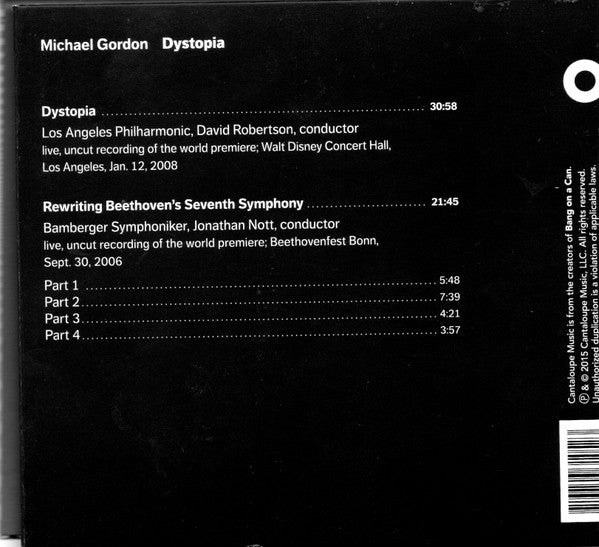 Michael Gordon (2) : Dystopia (CD, Album)