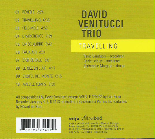 David Venitucci Trio : Travelling (CD, Album)
