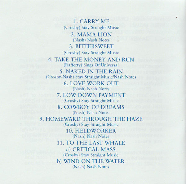 Crosby & Nash : Wind On The Water (CD, Album, RE)