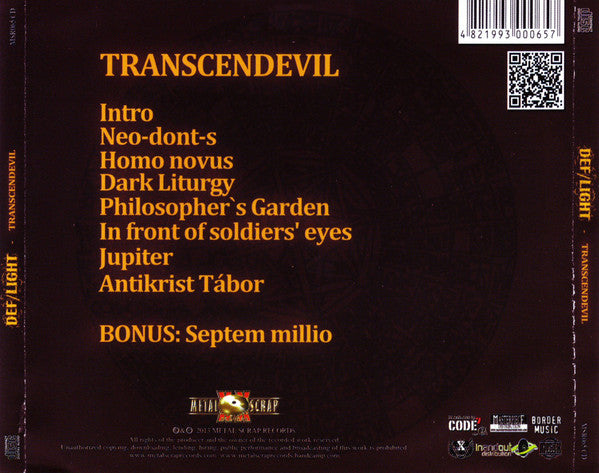 Def/Light : Transcendevil (CD, Album)