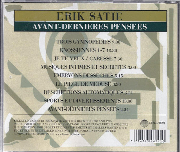 Erik Satie : Avant-Dernieres Pensees (Selected Piano Works (Vol. 1)) (CD, Comp, RM)
