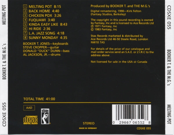 Booker T & The MG's : Melting Pot (CD, Album, RE)