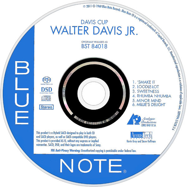 Walter Davis Jr. : Davis Cup (SACD, Hybrid, Album, RE, RM)