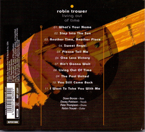Robin Trower : Living Out Of Time (CD, Album, RE, RM, Dig)