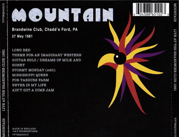 Mountain : Live At The Brandywine Club 1981 (CD, Album)
