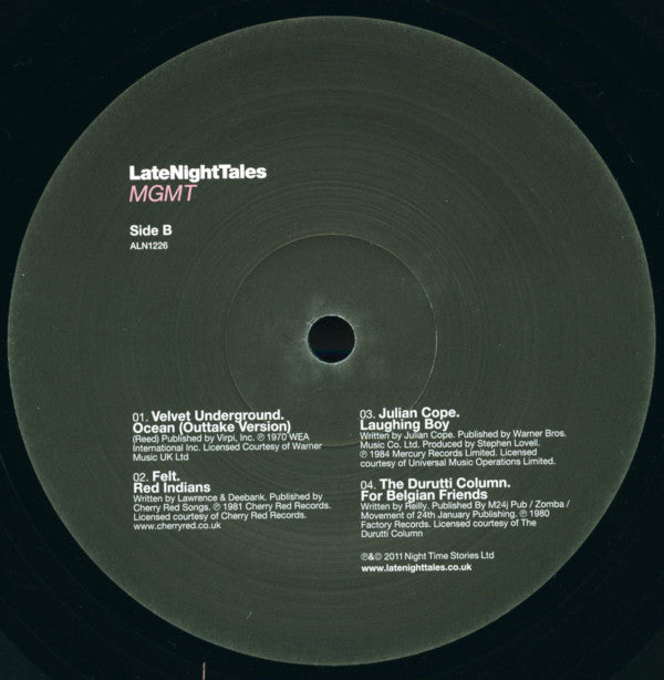 MGMT : LateNightTales (2xLP, Comp, Ltd, RM)