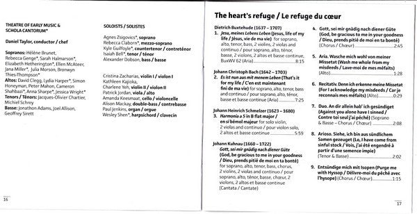 Daniel Taylor (3), Theatre Of Early Music, La Schola Cantorum : Heart's Refuge / Le Refuge Du Coeur (CD, Album)