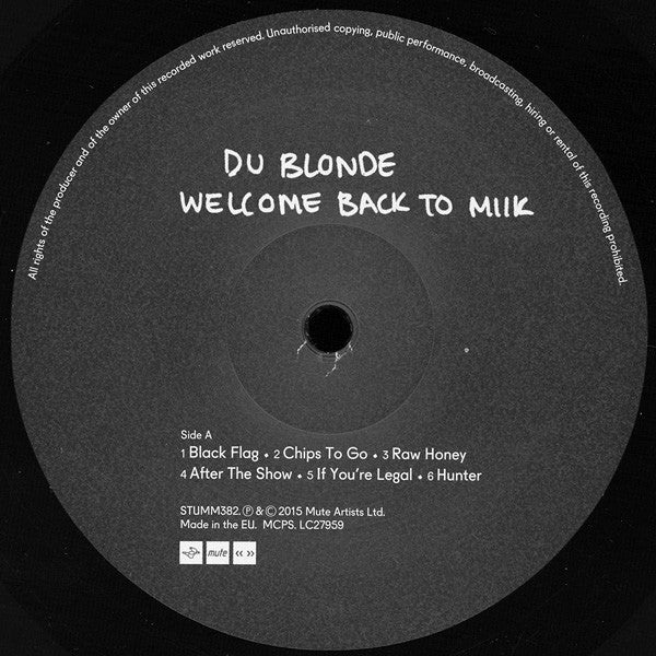 Du Blonde : Welcome Back To Milk (LP, Album)