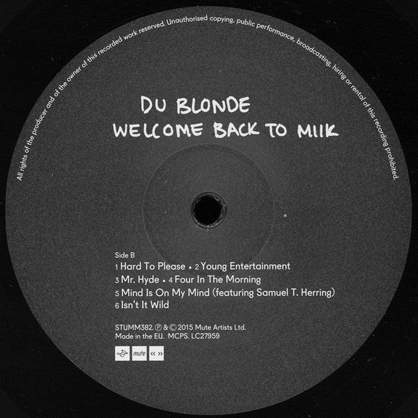 Du Blonde : Welcome Back To Milk (LP, Album)