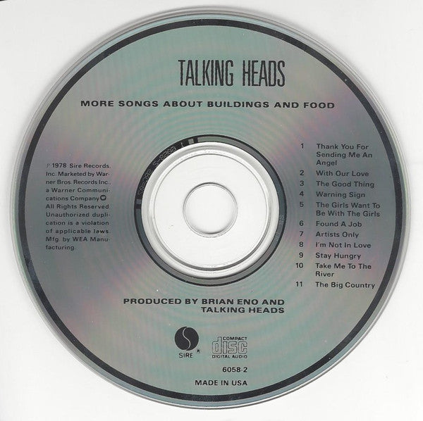 Talking Heads : More Songs About Buildings And Food (CD, Album)