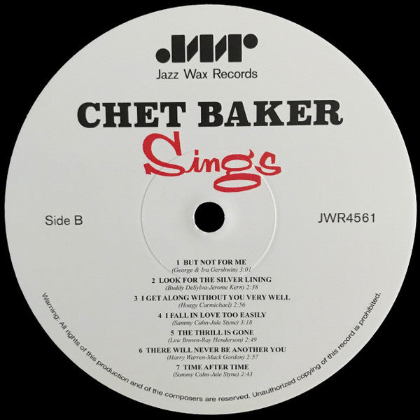Chet Baker : Chet Baker Sings (LP, Album, Mono, RE, RM, 180)