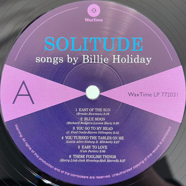 Billie Holiday : Solitude (LP, Album, Ltd, RE, RM, 180)